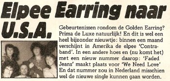 Hitkrant 7 February 18, 1977 article: Earring elpee naar USA